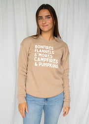 bonfires graphic pullover