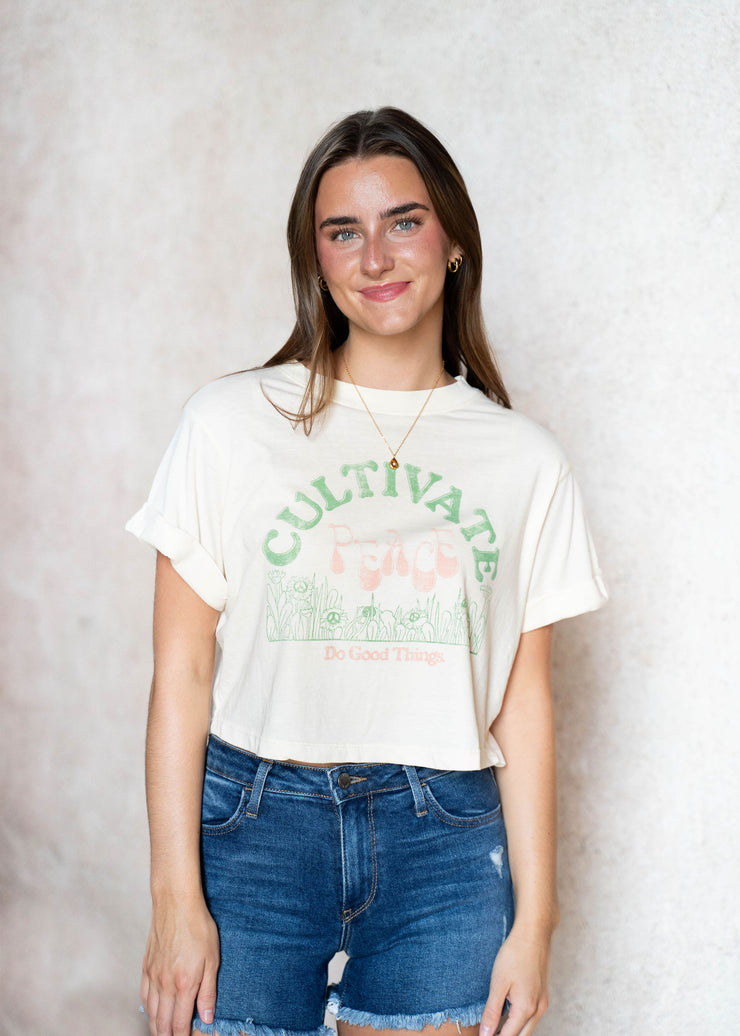 cultivate peace graphic tee