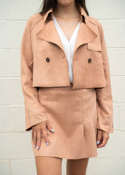 nurture suede cropped trench