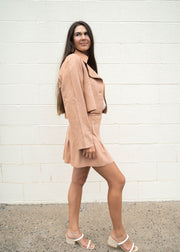 nurture suede cropped trench