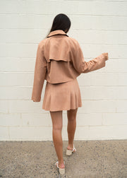 nurture suede cropped trench