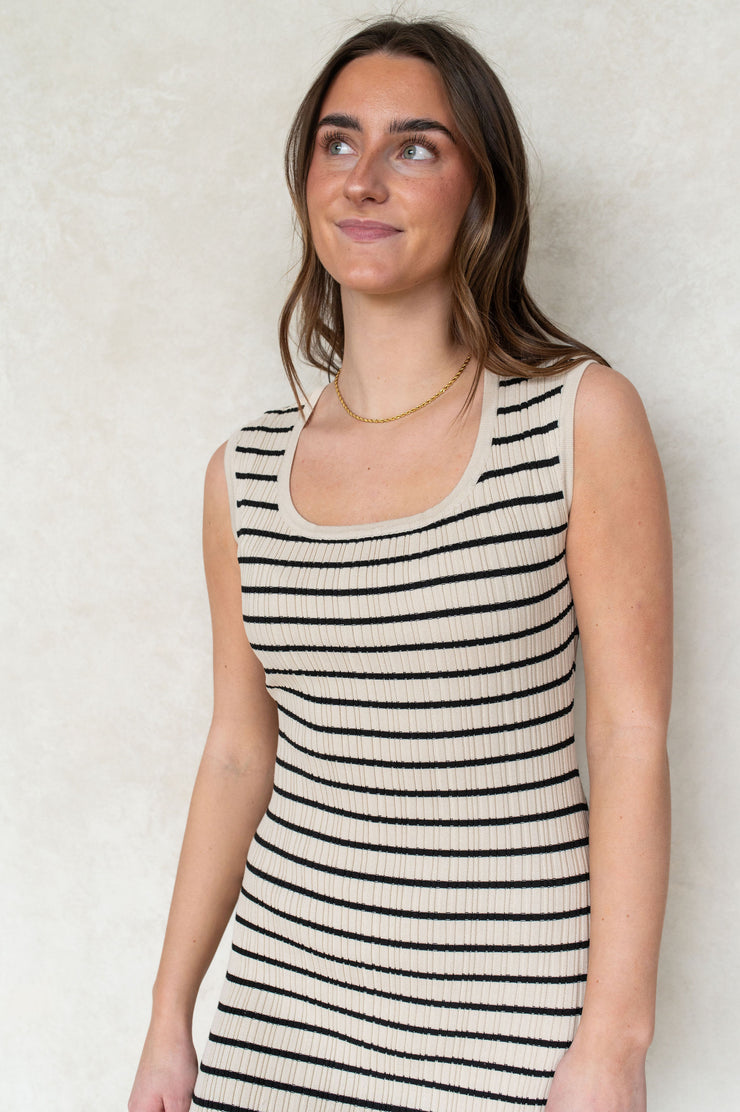 gisele stripe midi dress