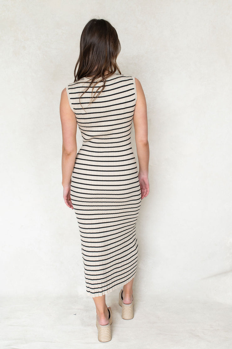 gisele stripe midi dress