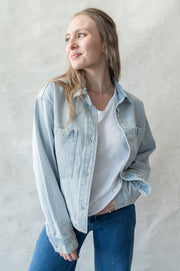 all day cropped denim jacket