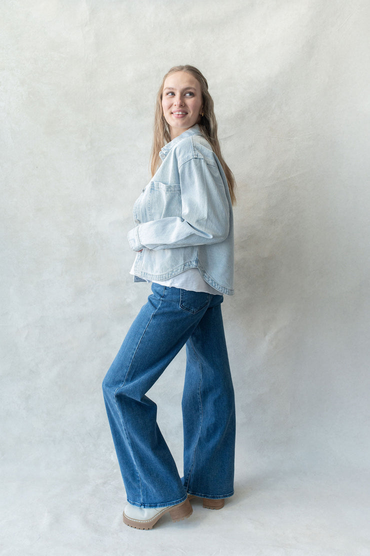 all day cropped denim jacket