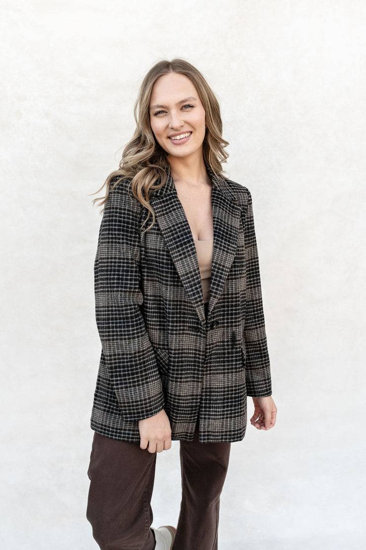 kingston relaxed plaid blazer