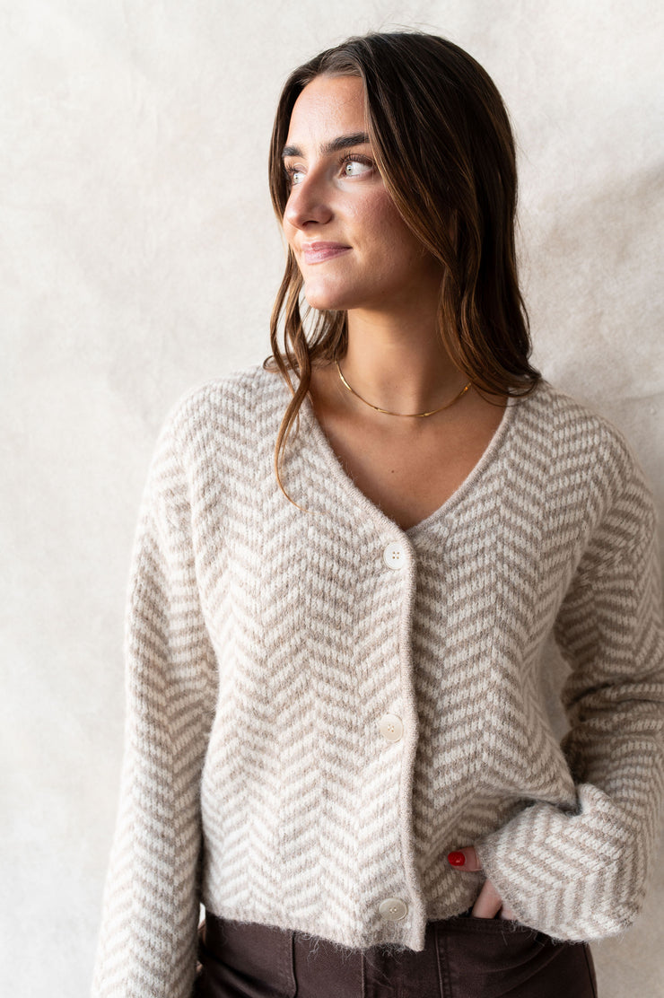 naomi herringbone cardigan