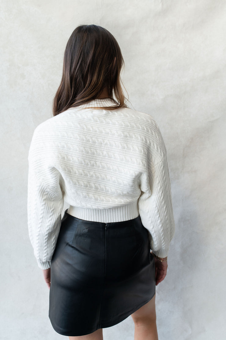 along the vines cable knit sweater