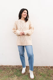 cedar cable knit sweater