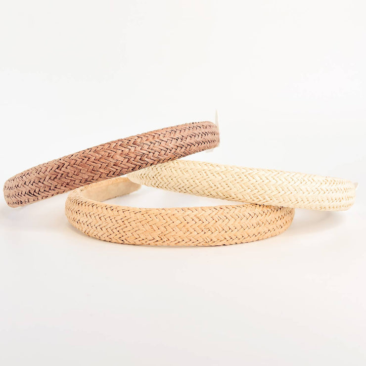 skinny natural rattan straw headband