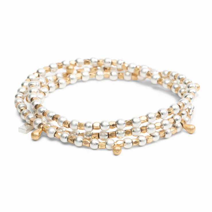 classic metal wrap bracelet | teardrop + gold/silver