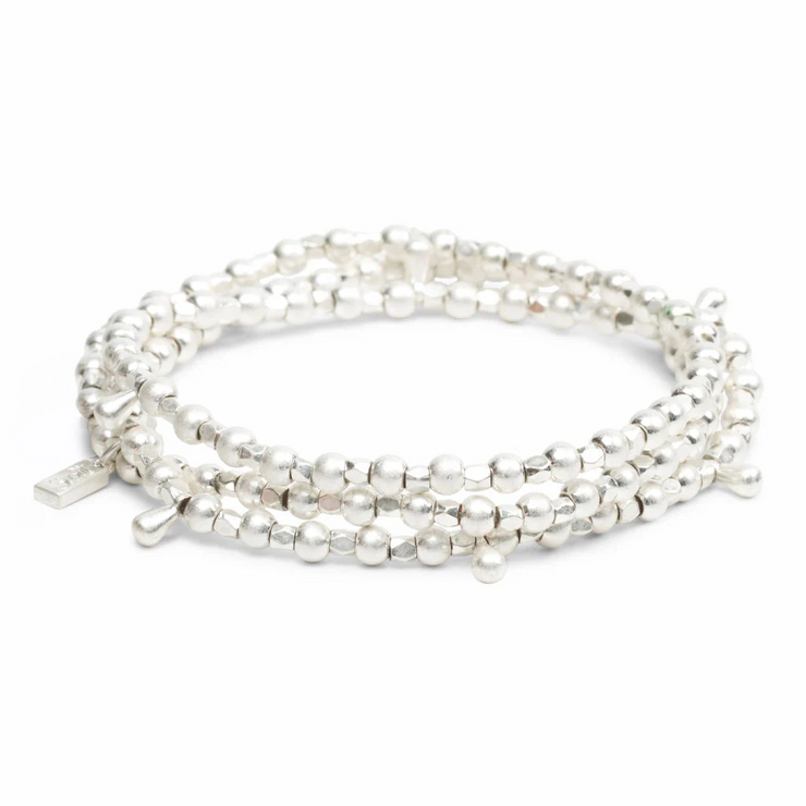 classic metal wrap bracelet | teardrop + silver