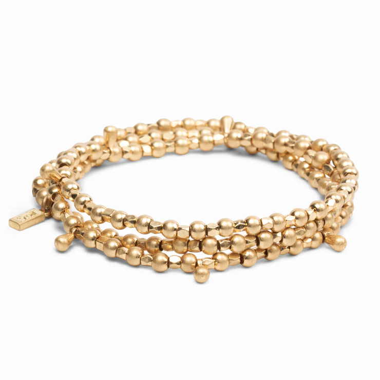 classic metal wrap bracelet | teardrop + gold