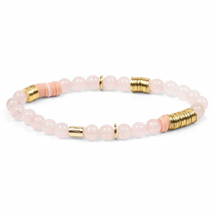 intermix stone stacking bracelet | rose quartz