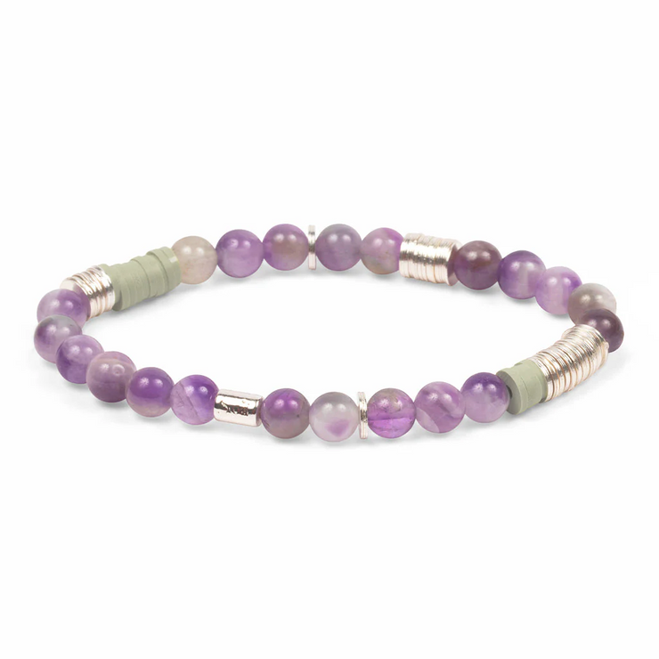 intermix stone stacking bracelet | amethyst