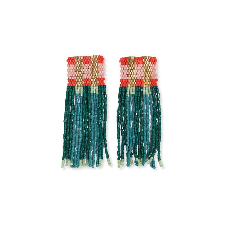 ava colorblock fringe earrings