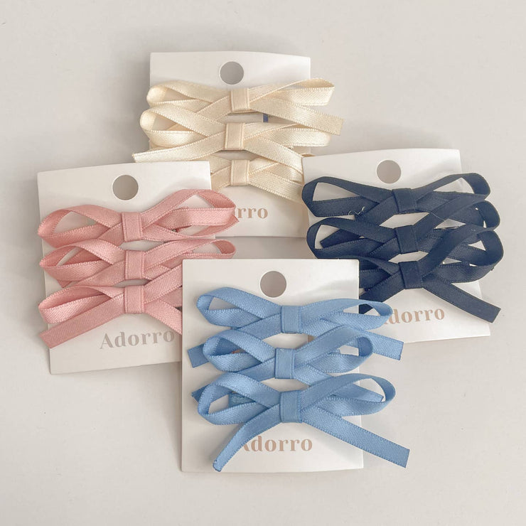 mini ribbon bow clips