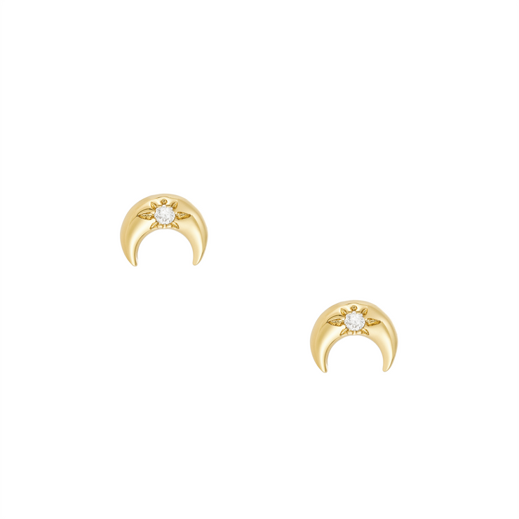 crescent moon studs