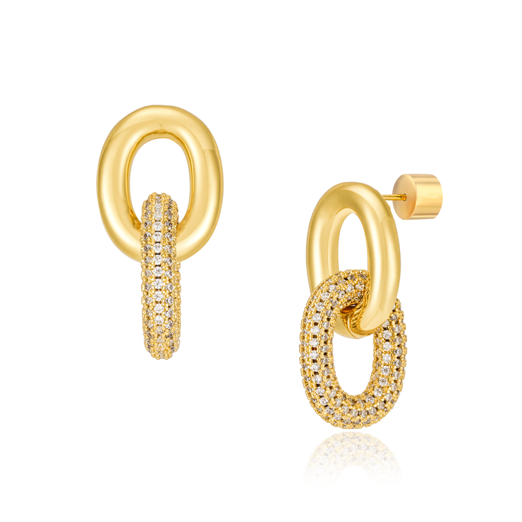 pave zoe link earrings