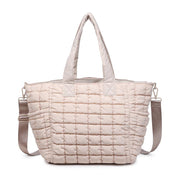 dreamer quilted puffer nylon tote