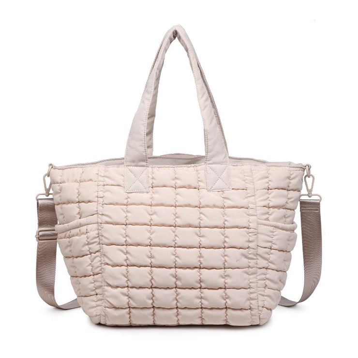 dreamer quilted puffer nylon tote