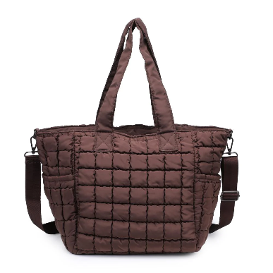 dreamer quilted puffer nylon tote