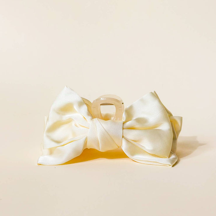 satin bow clip