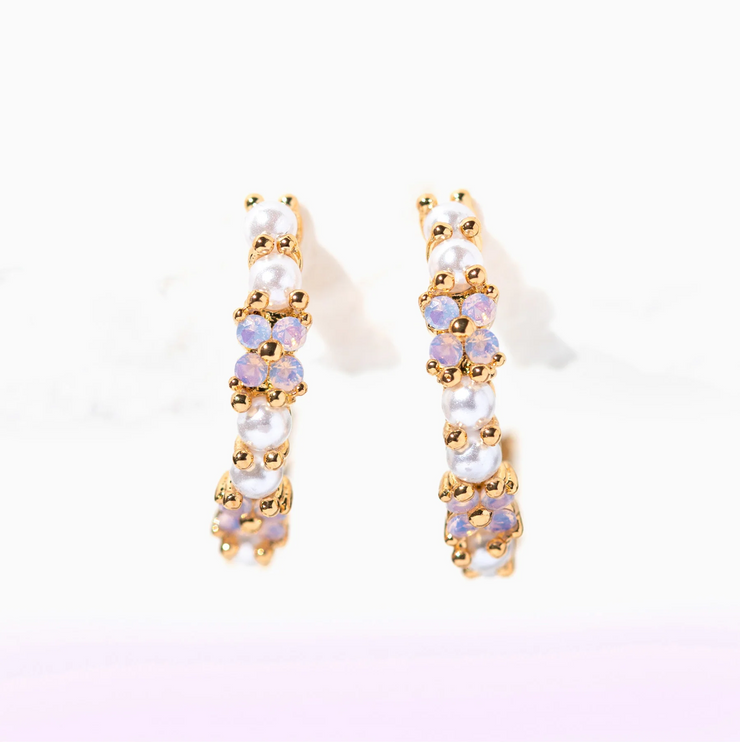 orchid pearl hoops