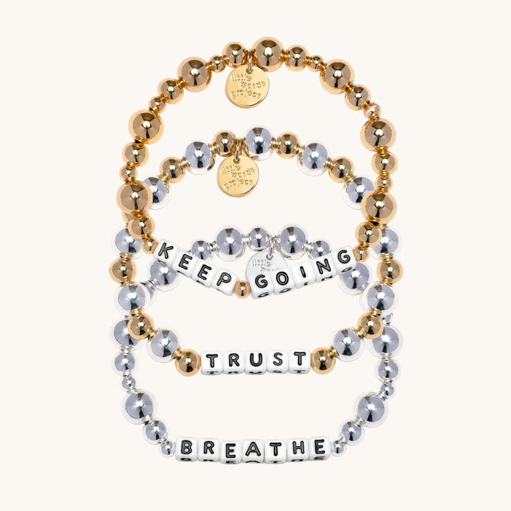 letter bead bracelets | metallic bubbles