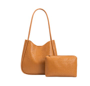 mischa woven bucket tote