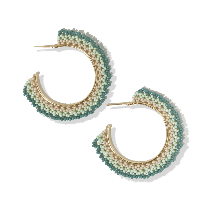 ombre beaded open hoop