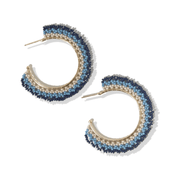 ombre beaded open hoop